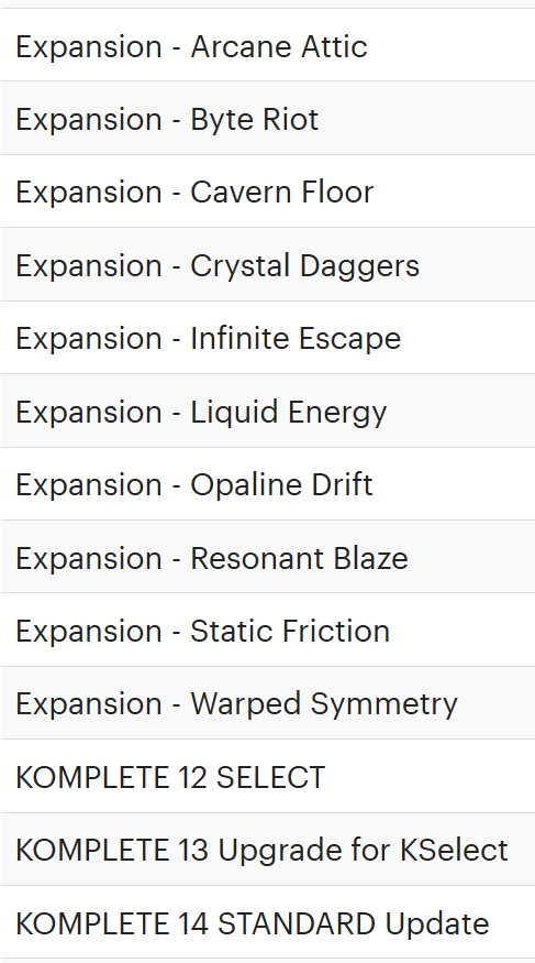 Native Instruments Komplete 14 Standard (upgraded from 13) + 10 expan